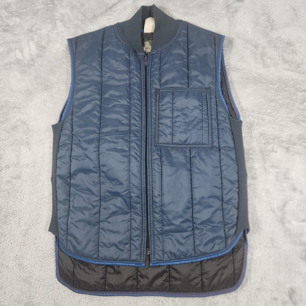 Vintage RefrigiWear Vest Mens Medium Blue Quilted Insulated Made in USA Style 12